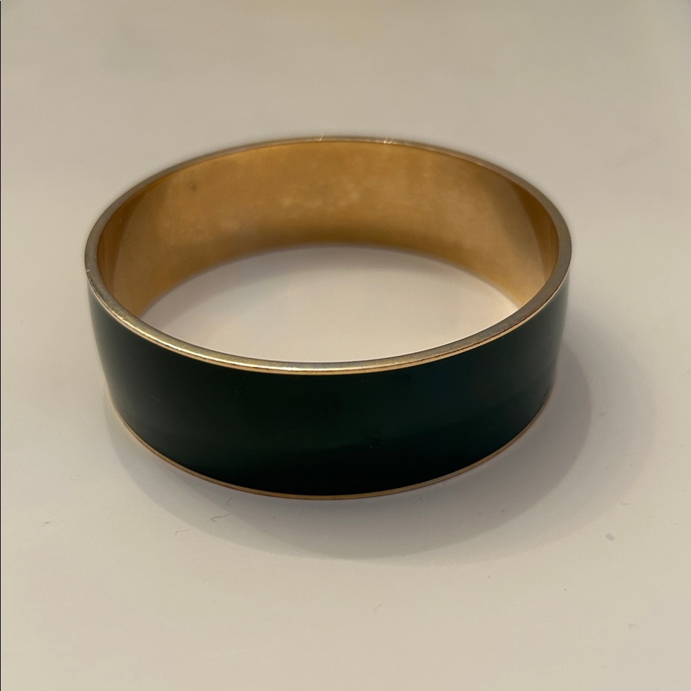 J.Crew Elegant Green and Gold  Bangle with pouch - Picture 3 of 4